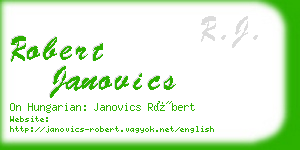 robert janovics business card